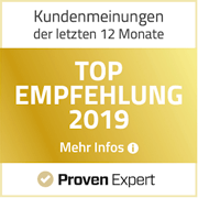 ProvenExpert Top Empfehlung 2019